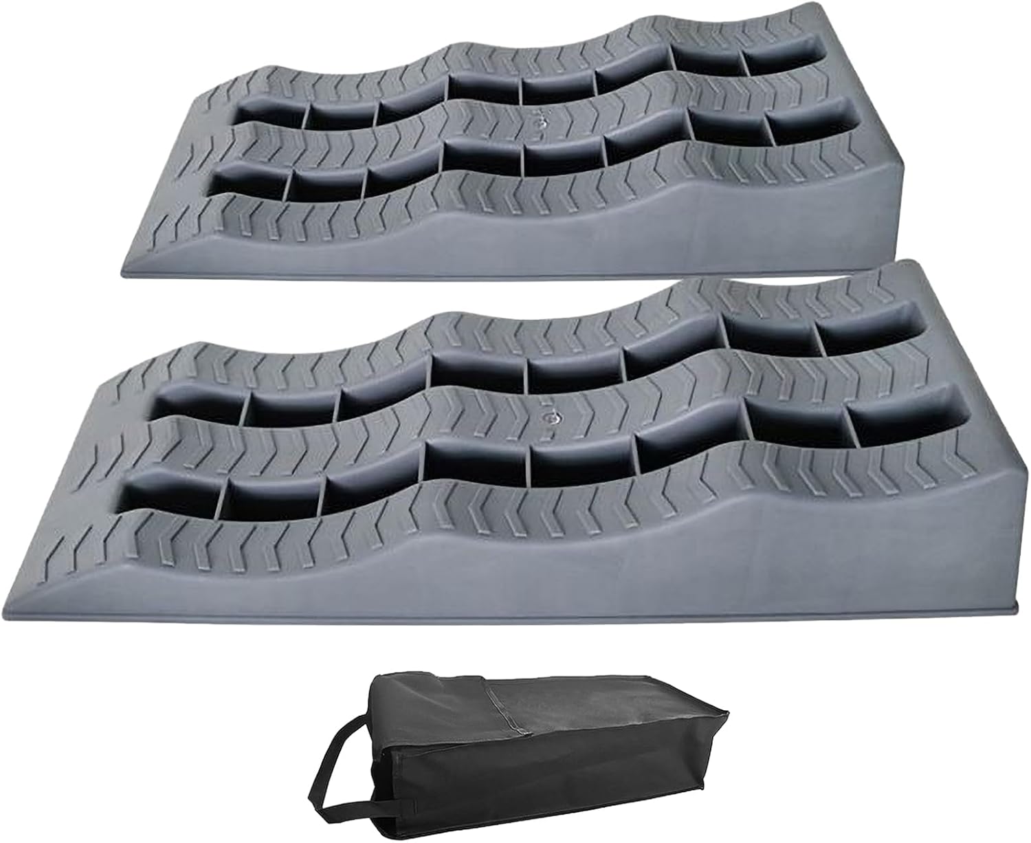 Birtern 2 RV Leveling Ramps 3 Stage Trailer Wheel Chocks with Non Slip ...