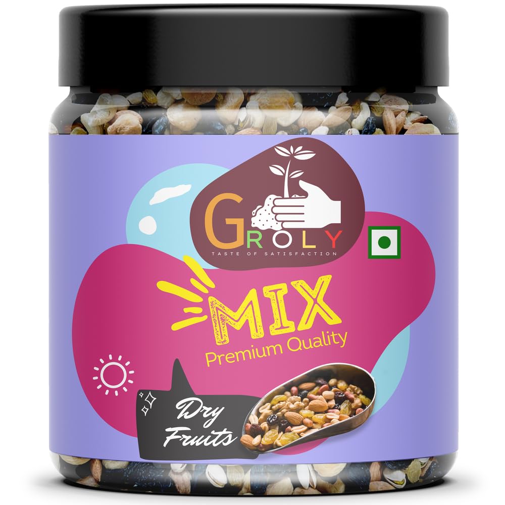 Groly Organic Mixed Nuts and Dry Fruit - Healthy Mix Of Almonds Cashews Pistachios Dried Blueberries and Raisins, Healthy Snack for all | Resealable Pouch (400 gram)-image-30