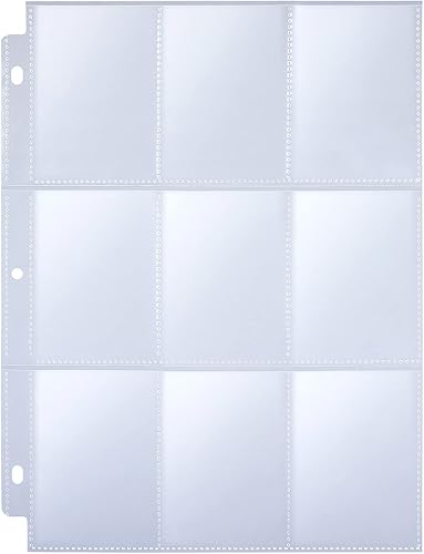 Paquete de 36 protectores de páginas de 9 bolsillos, capacidad para 324 tarjetas, fundas para tarjetas de intercambio de páginas, páginas