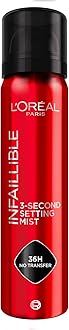 L'Oréal Paris Setting Spray, Infallible 3-Second Makeup Setting Spray Mist for Face, Up To 36 Hour Makeup Wear, Fixing Spray, Waterproof and Sweatproof, Transfer-proof and Non-sticky 75ml