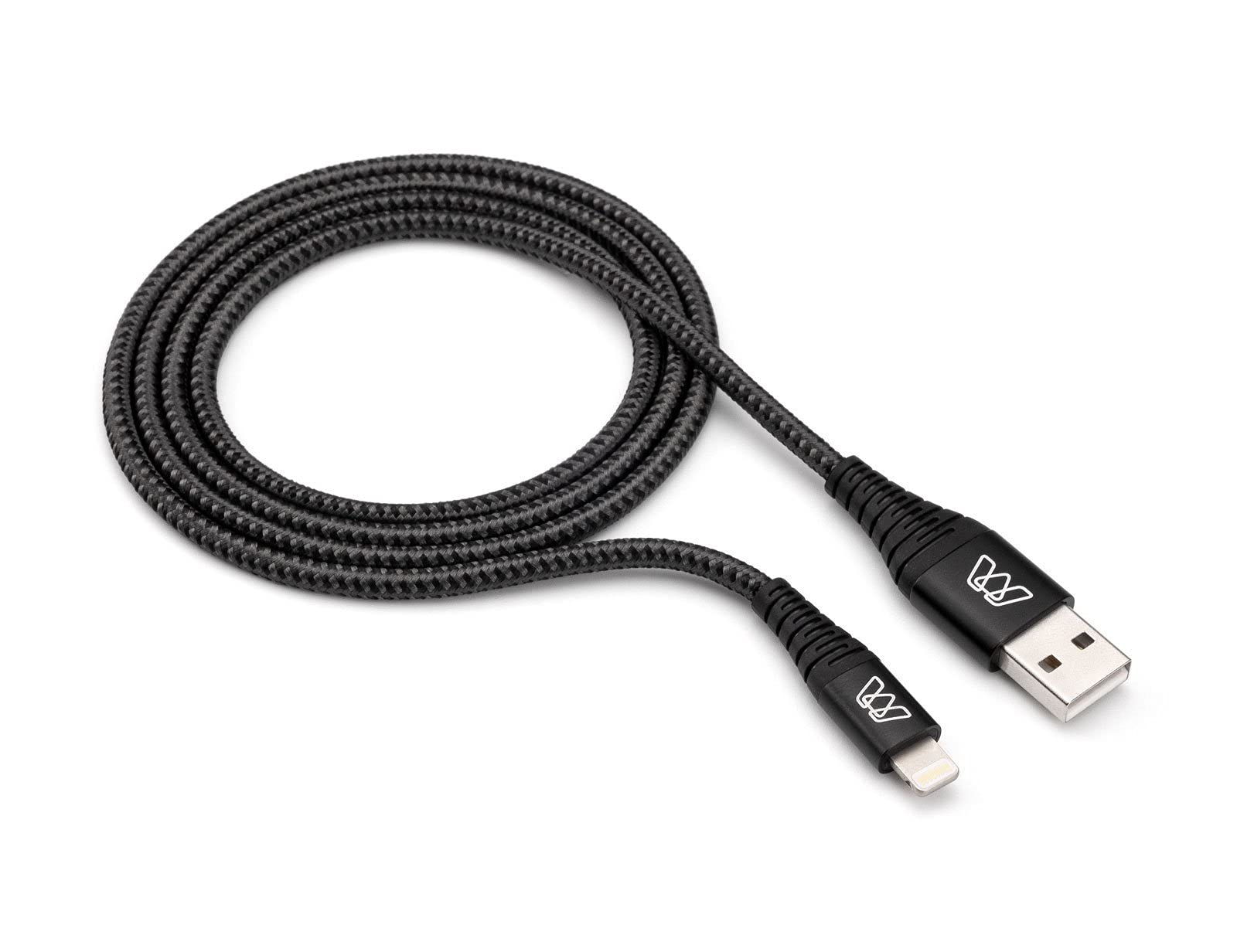 MOS Strike - Cable Lightning de 6 pies, paquete de dos unidades de fibra de nailon trenzado ultra duradera, resistente a los enredos, certificado MFI, gris, SW-33122-06-2 5
