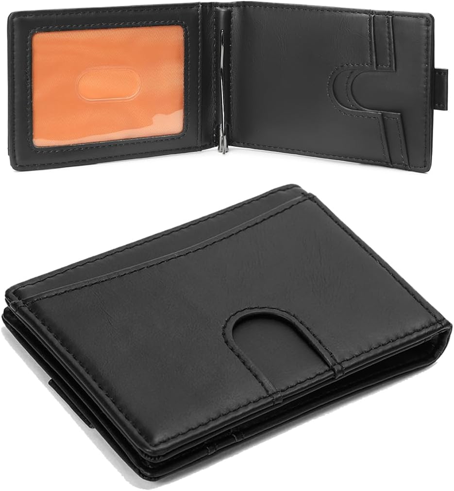 Slim Wallet For Men,RFID Credit Card Holder Wallet With Money Clip, Minimalist Bifold Front Pocket Wallet