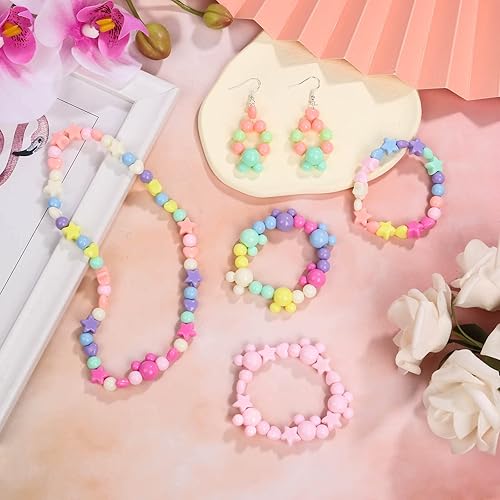 Miniatura 2 de 900 cuentas acrílicas pastel de shynek coloridas cuentas de plástico para caramelos, incluye cuentas de corazón, cuentas redondas, cuentas gruesas y