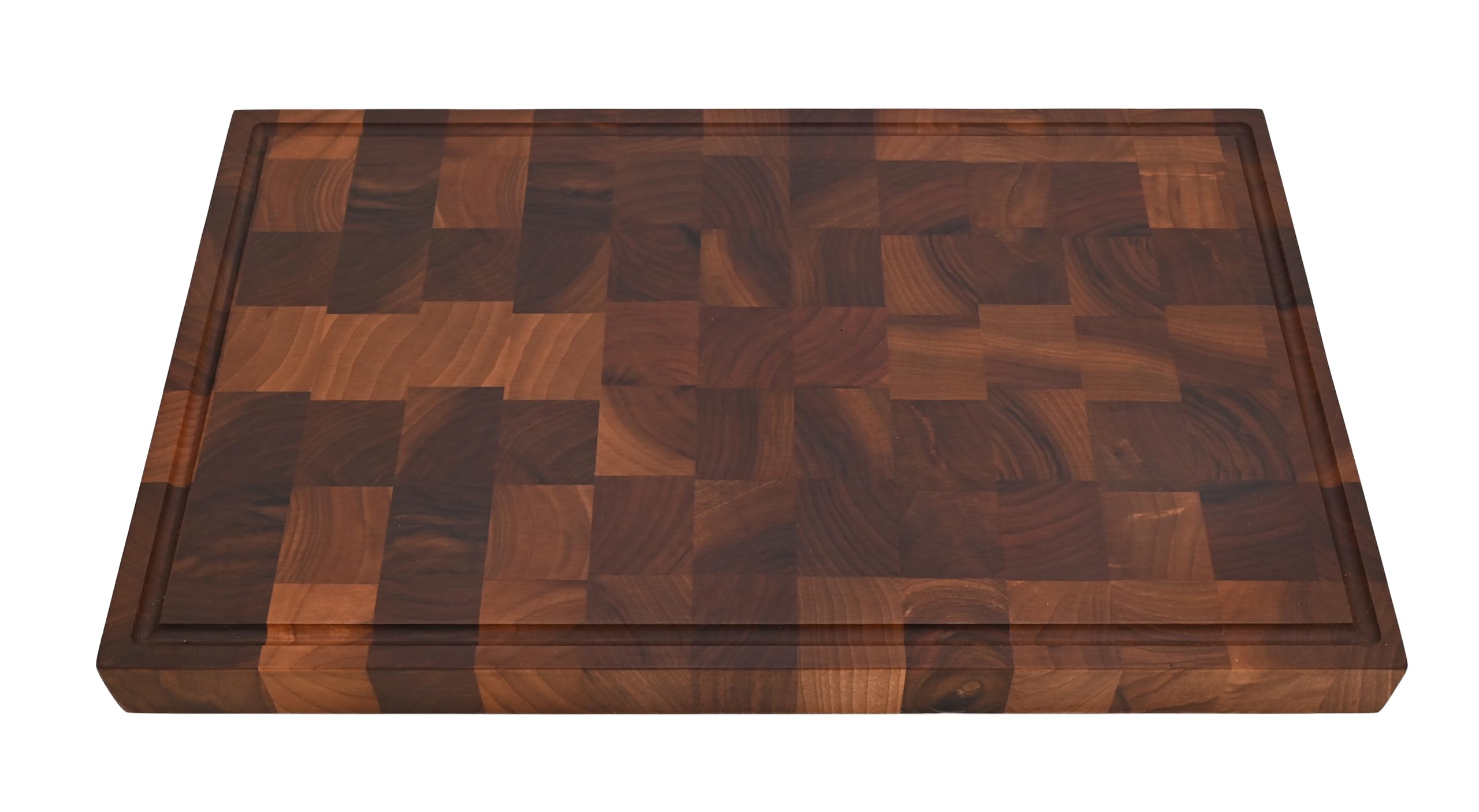 Schneidebrett, Nussbaum, Stirnholz, 50 x 30 x 4 cm, massives Holzbrett, LuxBrett