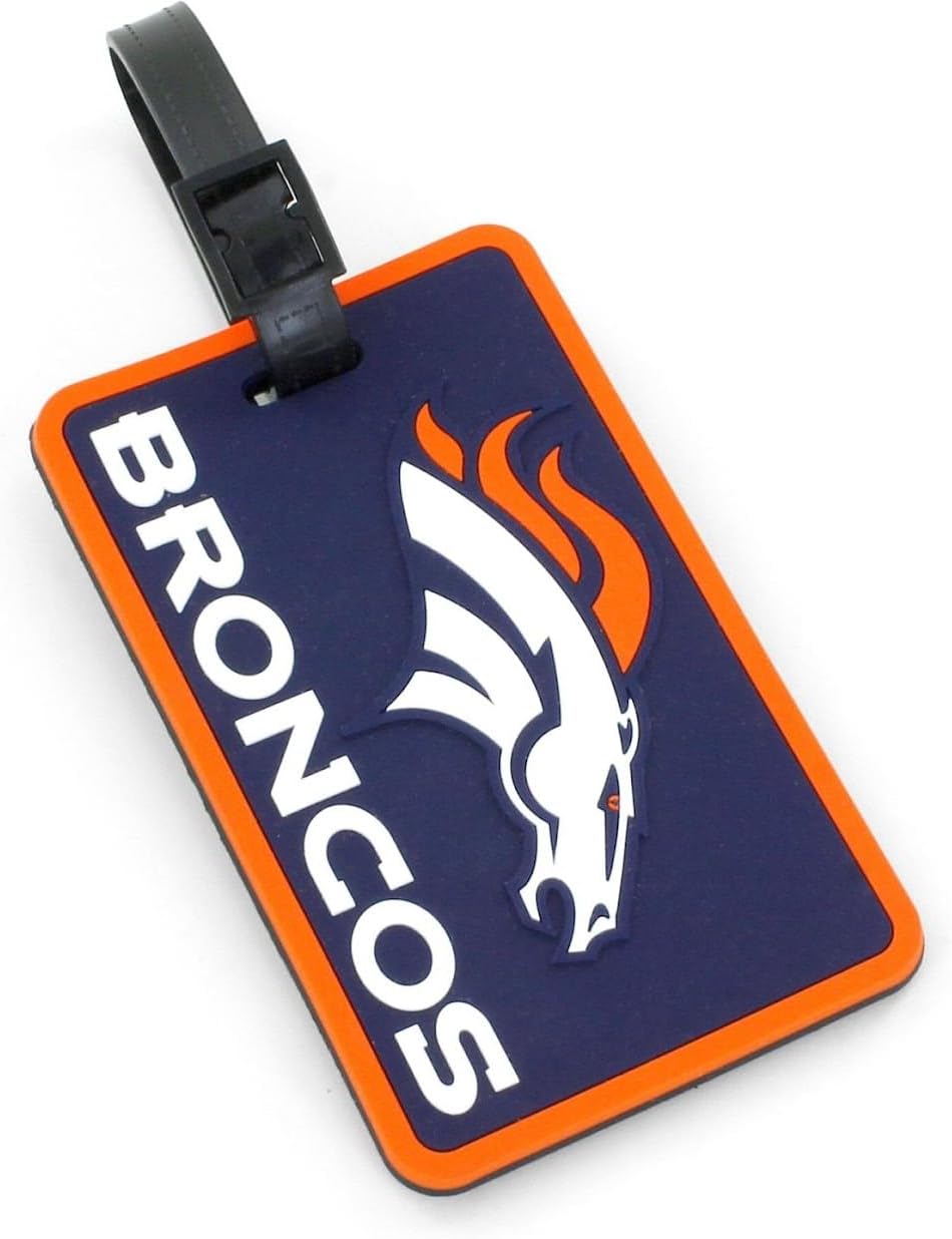 Aminco NFL Denver Broncos Soft Bag Tag, Blue, 7.5