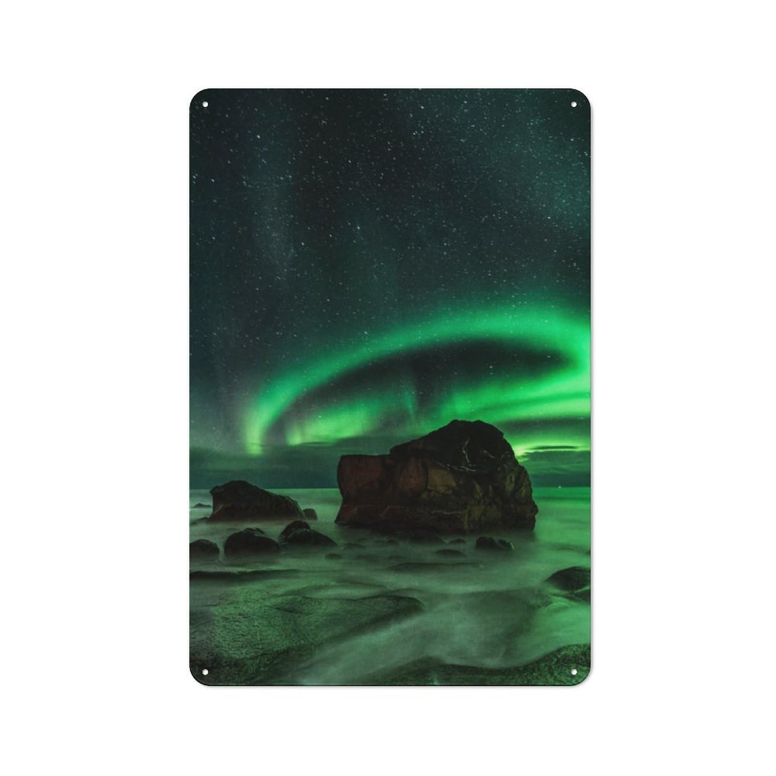 Junmoney Aurora Uttakleiv Vintage Tin Sign 30X20cm With For Home Office Or Studio, For Home Office Decor Fans Refreshing A Room In Autumn