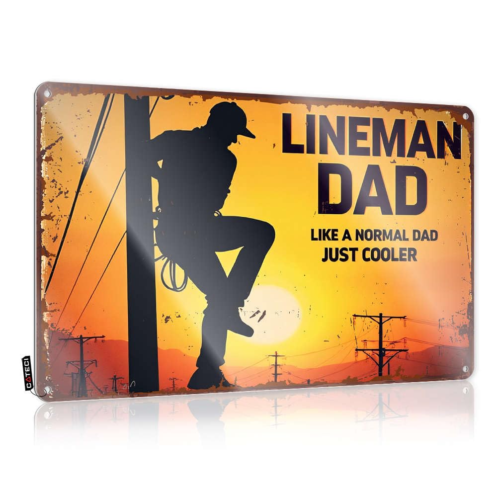 Decoration Tinsign Vintage Wall Decor | Lineman Dad - Like A Normal Dad, Just Cooler Handmade Holder For Work Home Decoration(30X40CM)