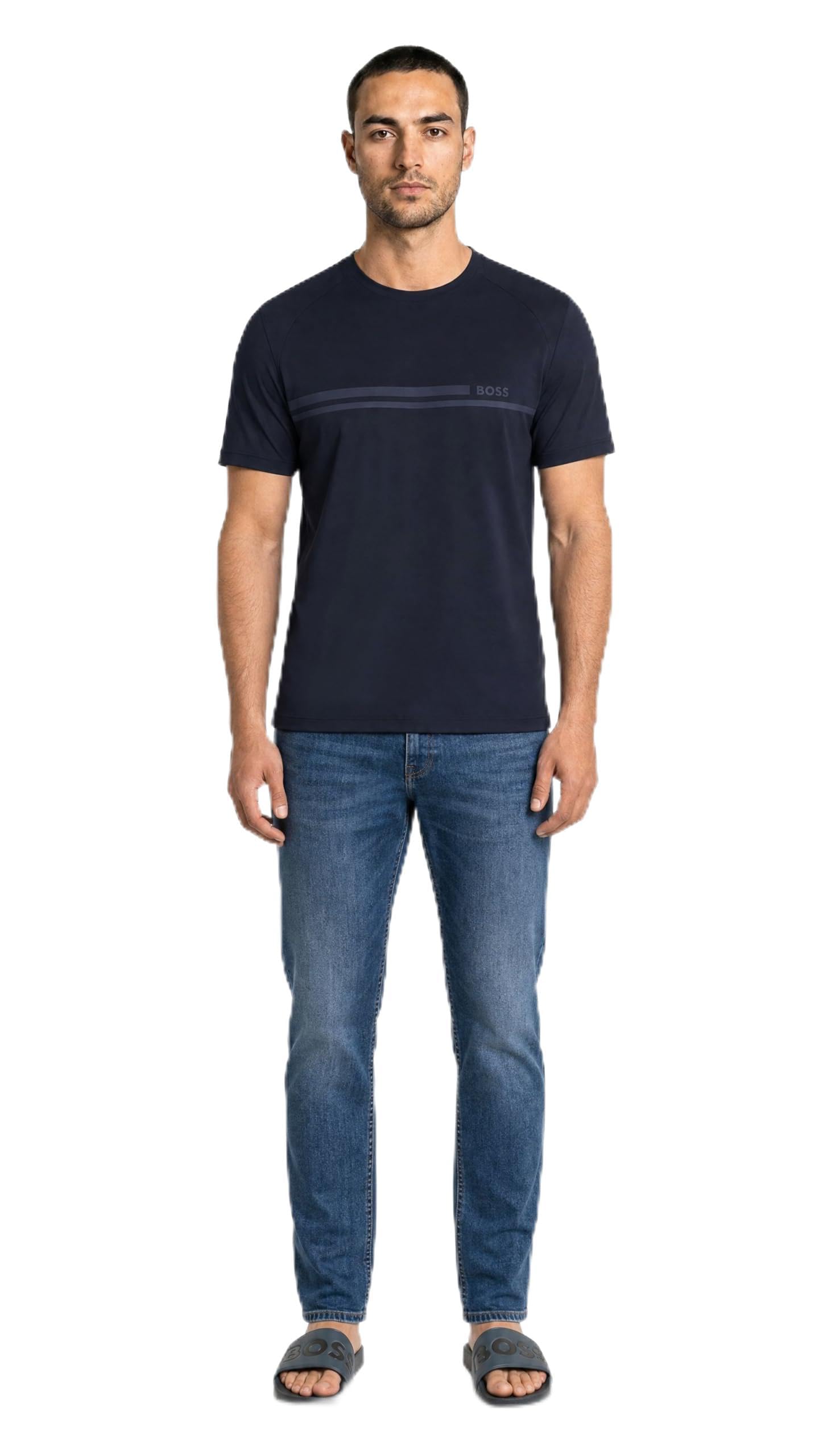BOSS Men's Authentic Cotton Stretch T-Shirt X-Large Navy Ink