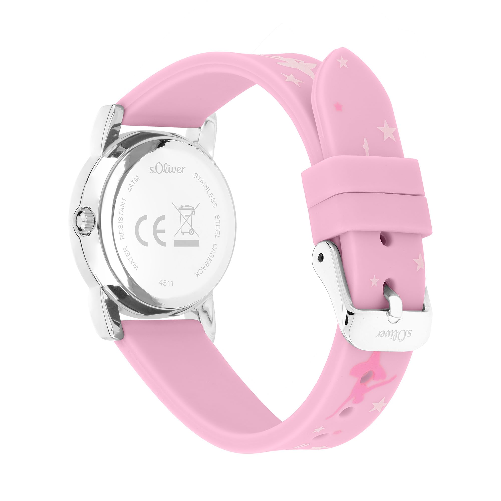 s.Oliver Kinderuhr- 27 mm - Gute Ablesbarkeit - widerstandsfähiges Silikonband - 3 ATM wasserfest - hoher analoge Armbanduhr für Mädchen mit Quarzwerk und verschiedenen Lieblingsmotiven- Geschenkidee