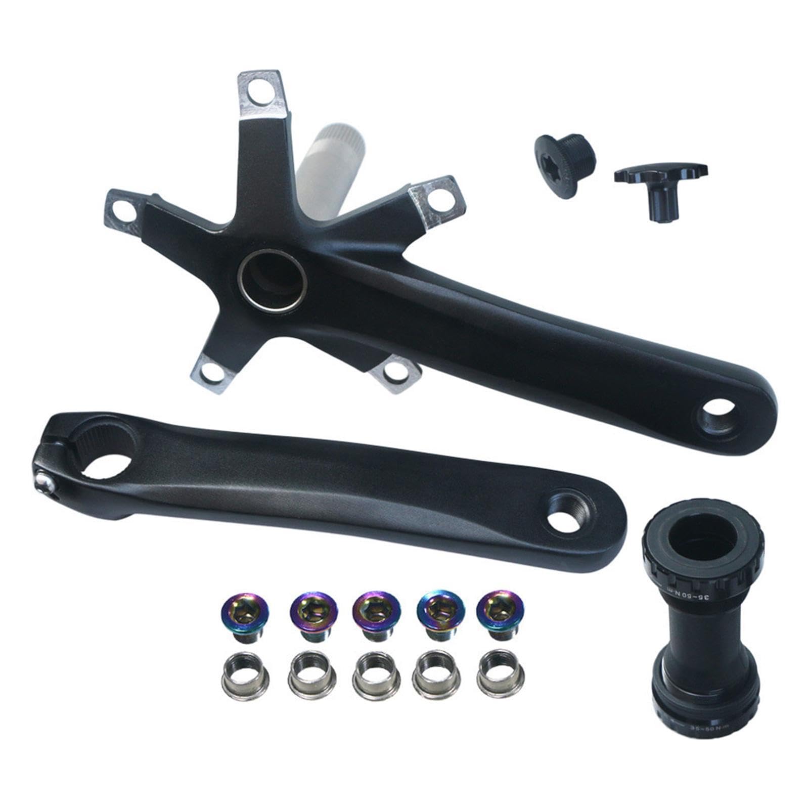 Set di pedivelle per mountain bike cave ad resistenza in lega di alluminio leggera per biciclette, set di pedivelle per mountain bike in lega di, Manovella e movimento centrale, 165