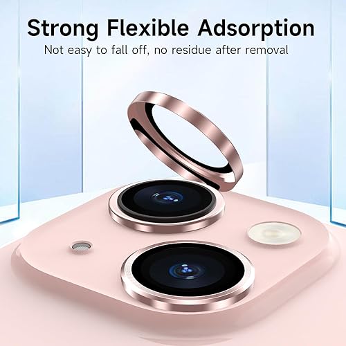 Miniatura 3 de YWXTW Protector de lente de cámara para iPhone 15 PlusiPhone 15, anillo de metal antiarañazos, protector de pantalla de vidrio templado para