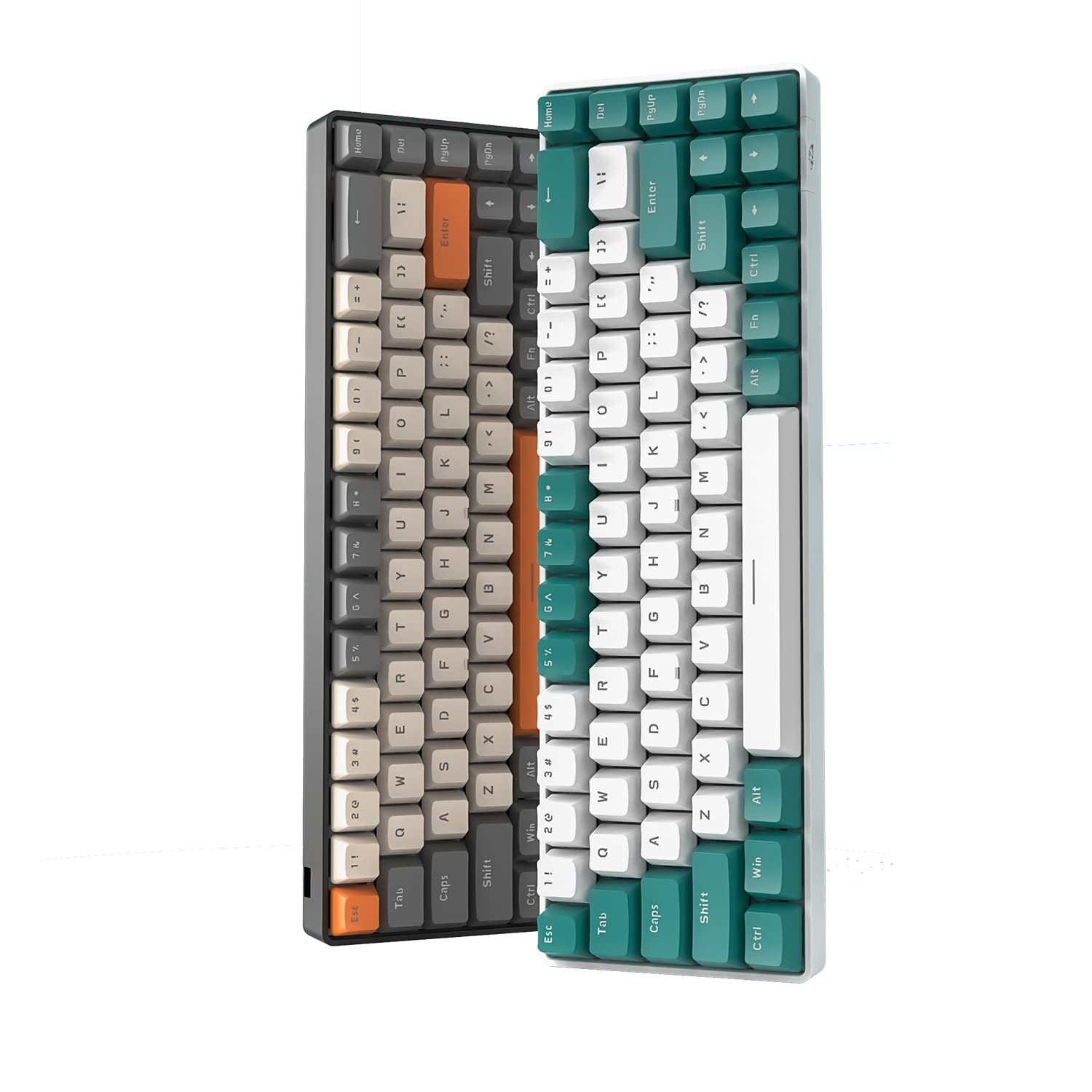 68 tasti tastiere da gioco meccaniche cablate con retroilluminazione RGB, mini portatile 60% tastiera da gioco meccanica per computer portatile Gamer (Aqua Edition Red Switch)