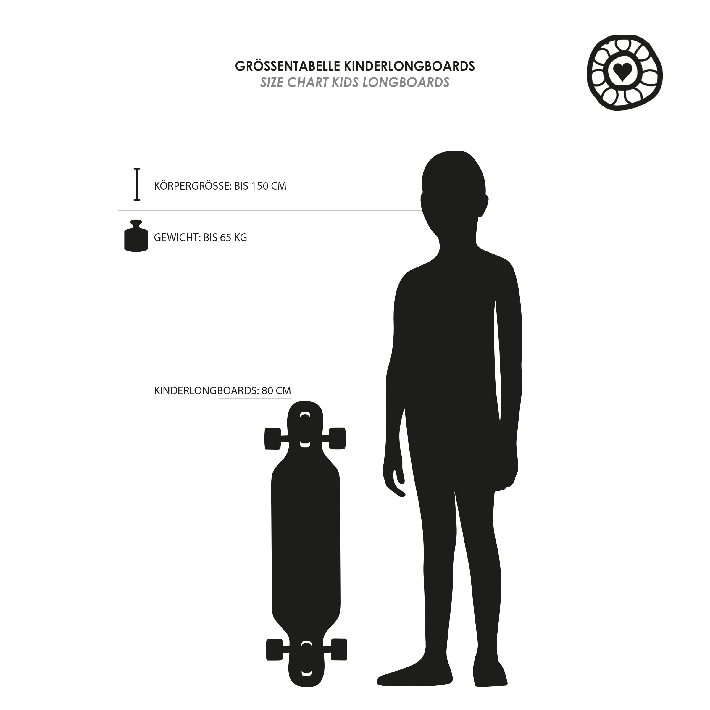 BTFL Longboard für Kinder ab 5 Jahren, Komplettboard mit ABEC 9 Kugellagern, Drop Through Cruiser, Skateboard für Anfänger & Fortgeschrittene, Freeride & Outdoor