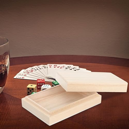 Miniatura 6 de Totority Naipes Caja de madera Organizador de almacenamiento de tarjetas de póquer Estuches de tarjetas de póquer Soporte vacío Contenedor de