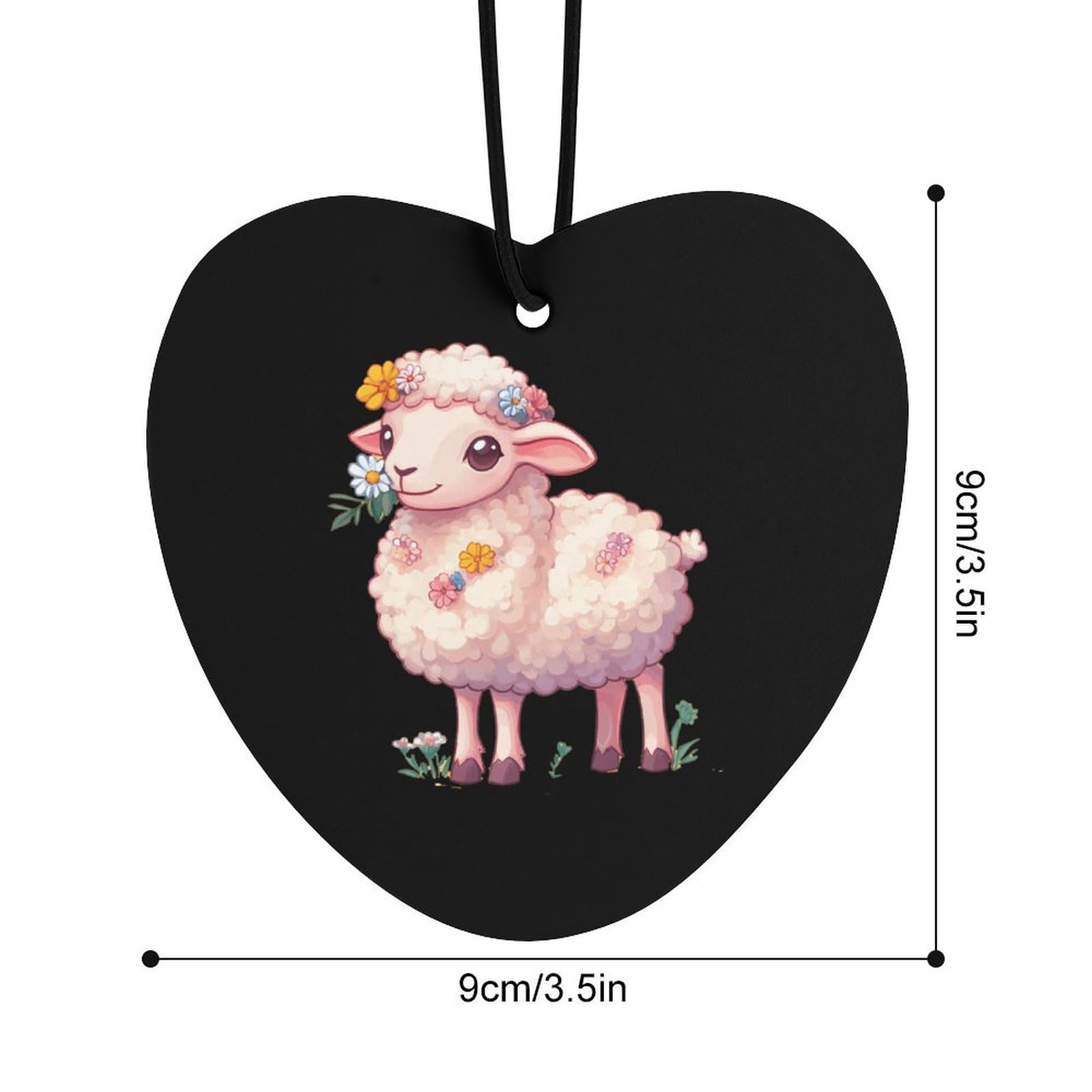 Cute Sheep with Flower Car Air Freshener Hanging Aromatherapy Tablets for Car Accessories Love form