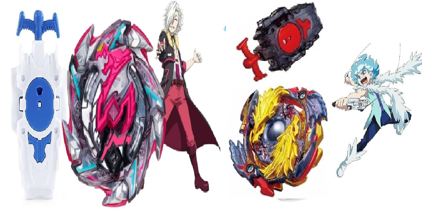 Bestie toys Bey Battle Burst B-00 Gold Dragon Bey with B113 Hell Salamaander Set Gaming Top Gyro Battling Top Bey Limited Edition