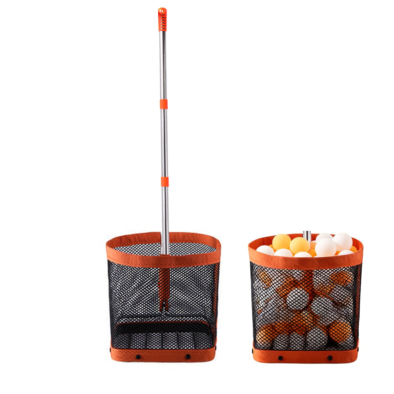 WIGERLON Raccoglitore per palline da ping pong, contiene 150 palline da ping pong, per allenatori e giocatori