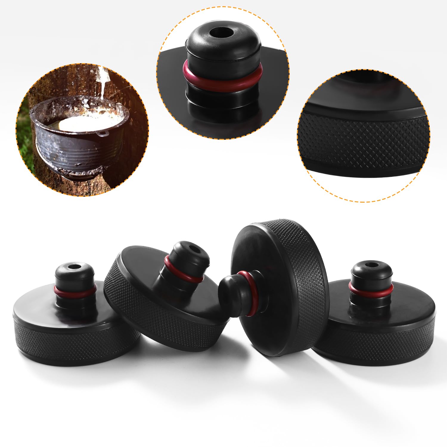 4 Pezzi Tampone in Gomma per Cric Compatibile con Tesla Model 3/Y/X/S, Jack Pad con Scatola di Immagazzinaggio, Tampone Sollevamento, Cric Adattatore in Gomma, Jack Lift Pad Adapter