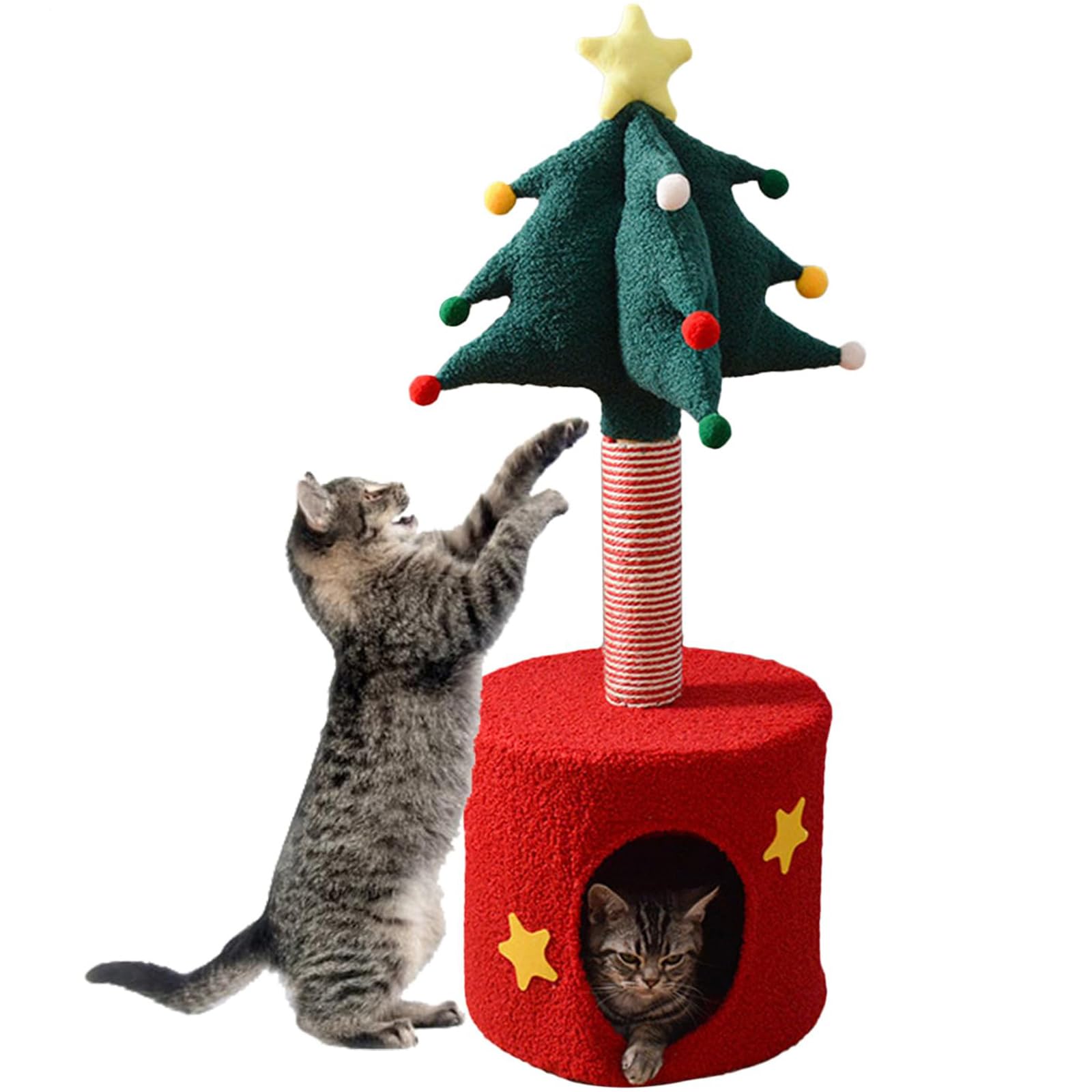 Tiragraffi a torre per gatti e casetta per giochi per interni
