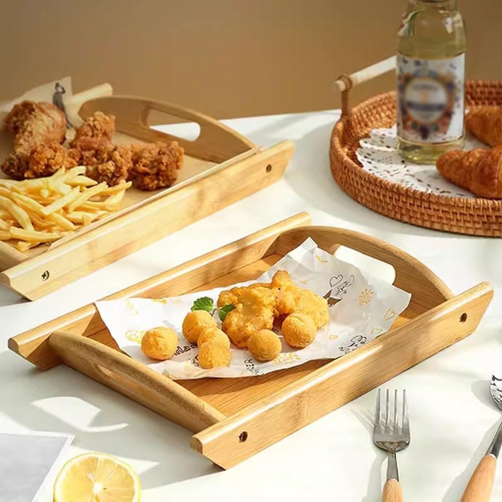 Breakfast Tray Rectangular Fried Chicken Shop Burger Fries Tray Home Snack Snack Fruit Bread Tray Cafe Tray Coffee Table Tray,A