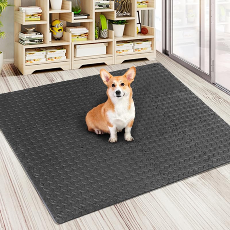 ibasenice Tapetes de Piso Interbloqueables con Textura de Hoja 6 Piezas Alfombrillas de Espuma EVA con 12 Tiras de Borde 30x30 cm Almohadillas Acolchonadas para Gimnasio Yoga Baile Hogar miniatura 2
