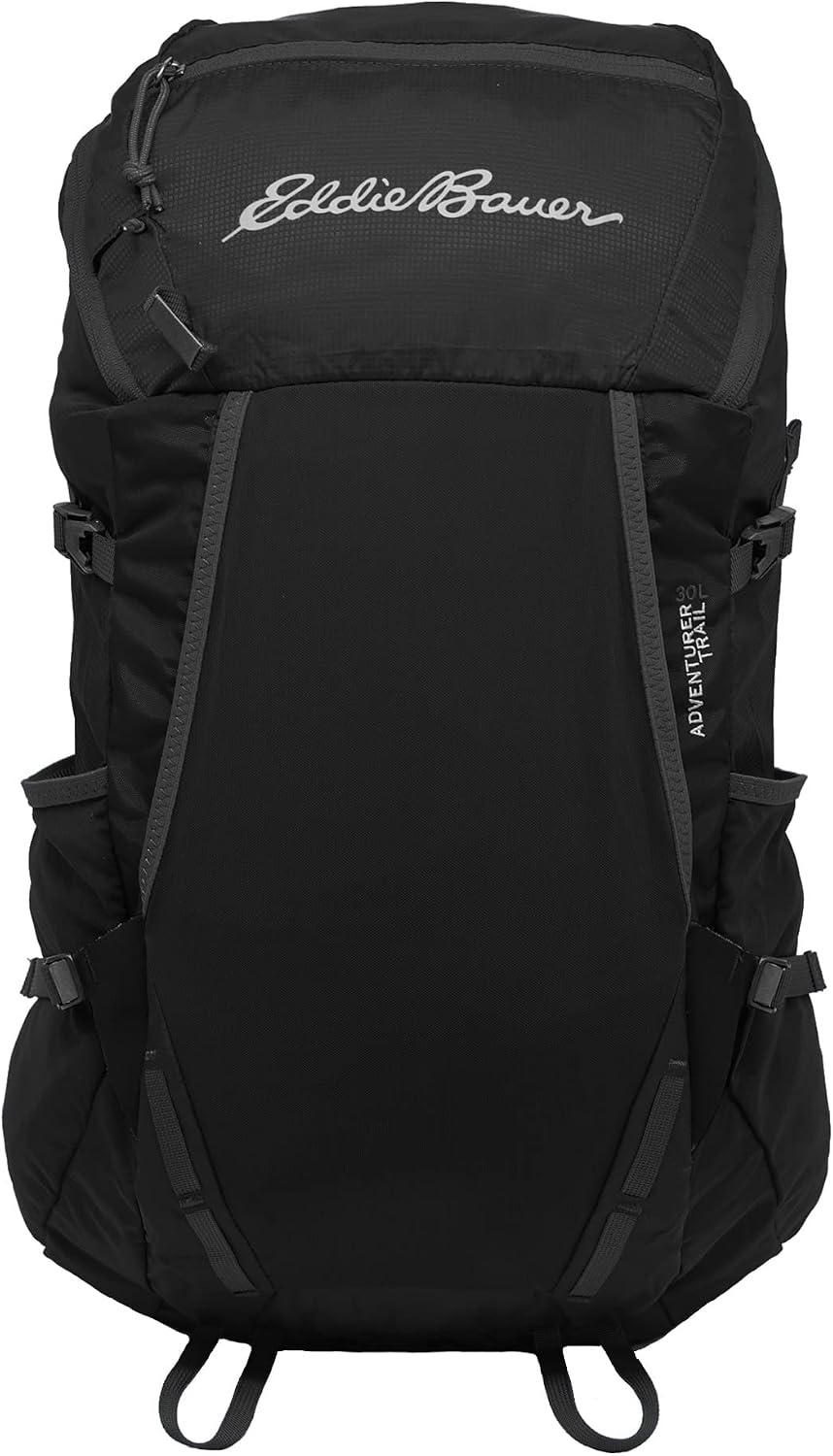 Eddie Bauer Adventurer Trail Backpack with Organization Compartments and Hydration/Laptop Compatible Sleeve, Black, 30L