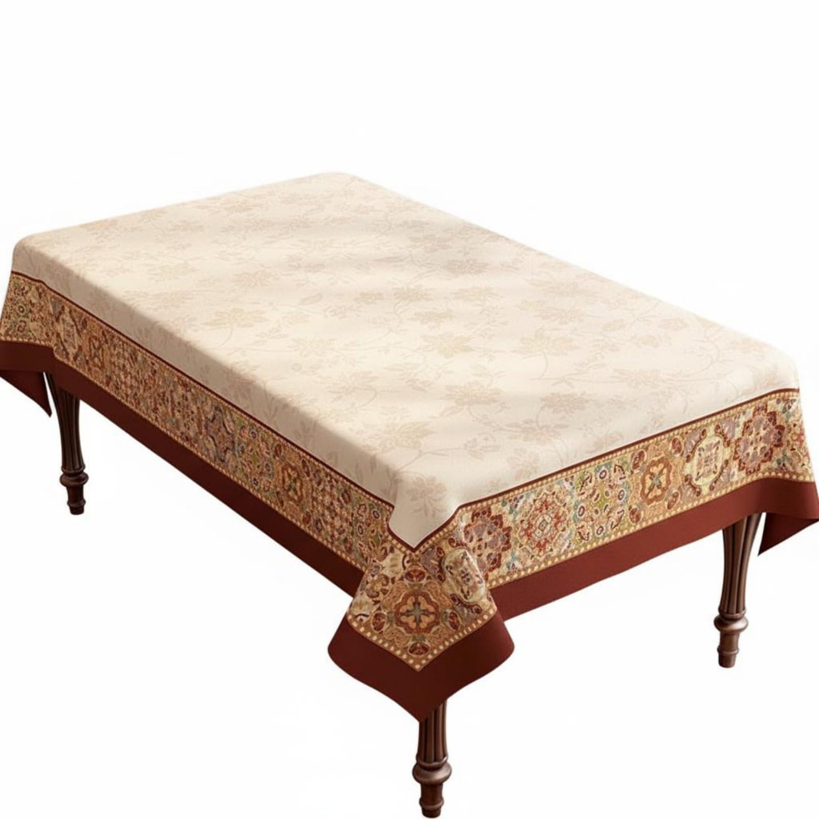 Traditional Design Table Cover Waterproof Rectangular Tablecloth Decorative Dining Table Cover Oil-Resistant for Restaurant, Brown, 120x120cm | Home & Garden | Kitchen, Dining & Bar-image-39