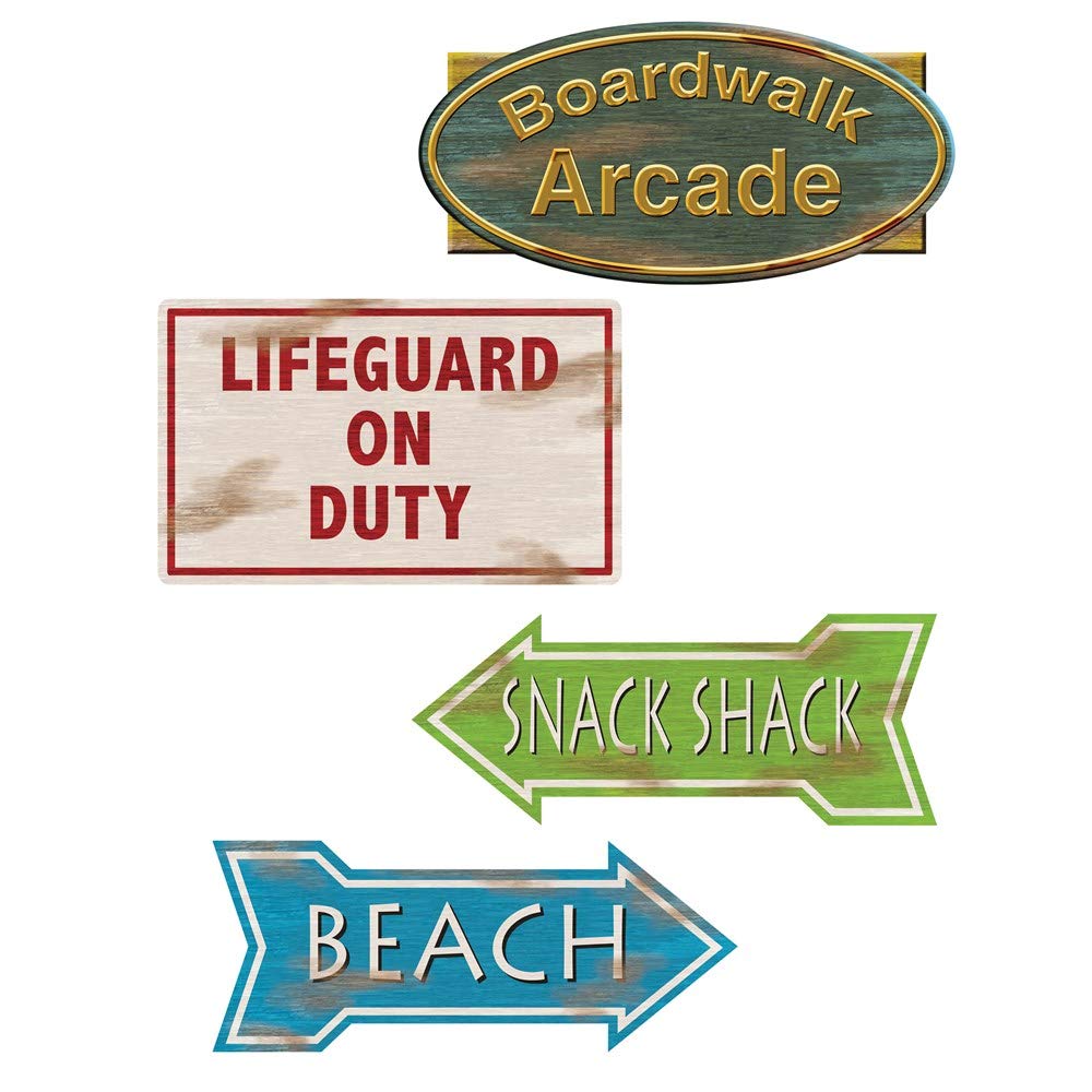 Beistle Company 30173 Beach Sign Cutouts 4 count