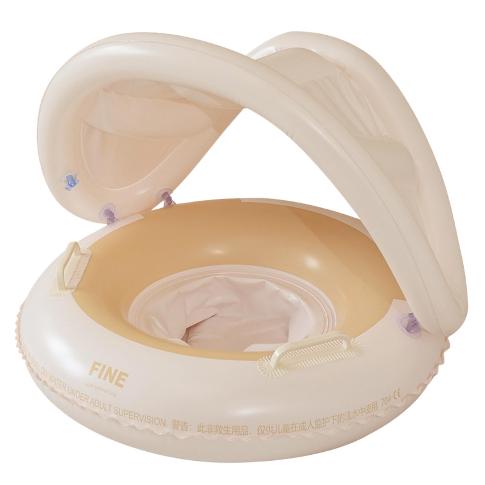 Baby Pool Float With Canopy, Kids Floating Rings with UV Sunshade Canopy,Comfortable Adjustable PVC Float Trainer for Babies and Kids, Perfect Pool for 6-36 Months