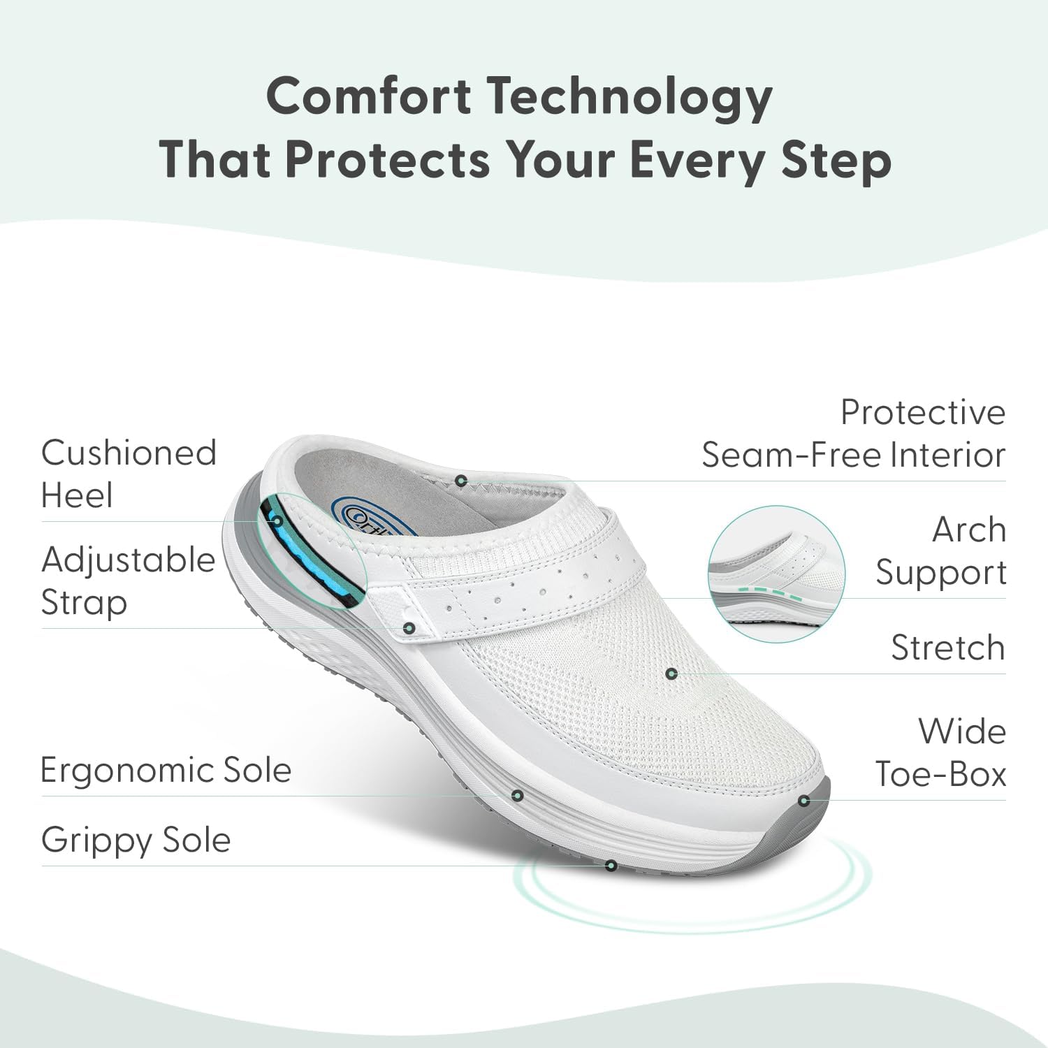 Orthofeet Women's Orthopedic Knit Iris Slip On Mule Sneakers - Image 3