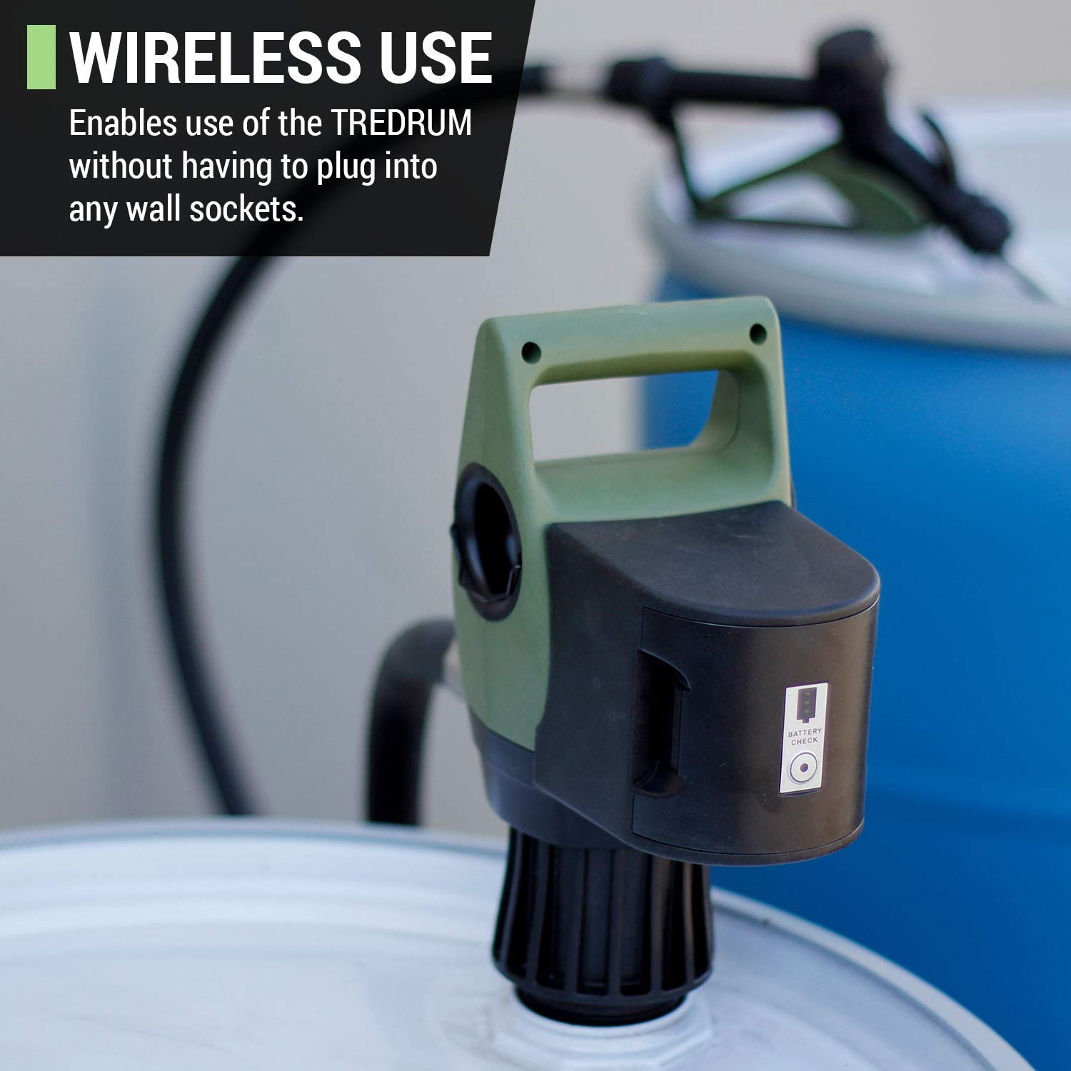 TERA PUMP TREDRUME-RB Updated Rechargeable Ni-Cade 14.8V 2.9AH Battery Set with Holder/Charger/Battery for TERAPUMP Electric Drum Barrel TReDRUM (Standard & Telescopic) Pumps