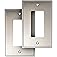 Henne Bery Soft Modern Decorative Wall Plate Switch Plate Outlet Cover (Single Decorator 2PK, Satin Nickel)