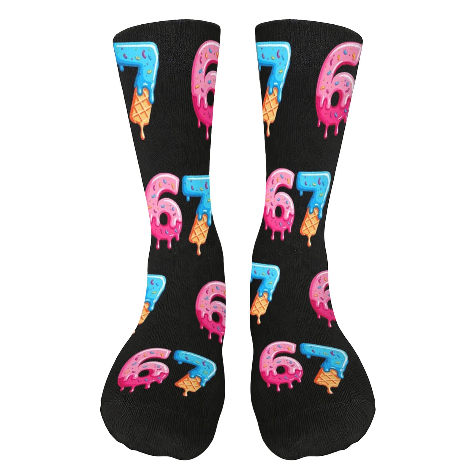 67 Socken Lustige Meme Socken, Six Seven Novelty Socken für Männer Frauen, Unisex 67 Meme Design Strümpfe für Alltag Sport Volleyball Basketball