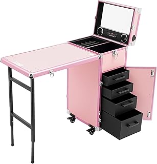 Estuche de Maquillaje Profesional Rodante Ple...