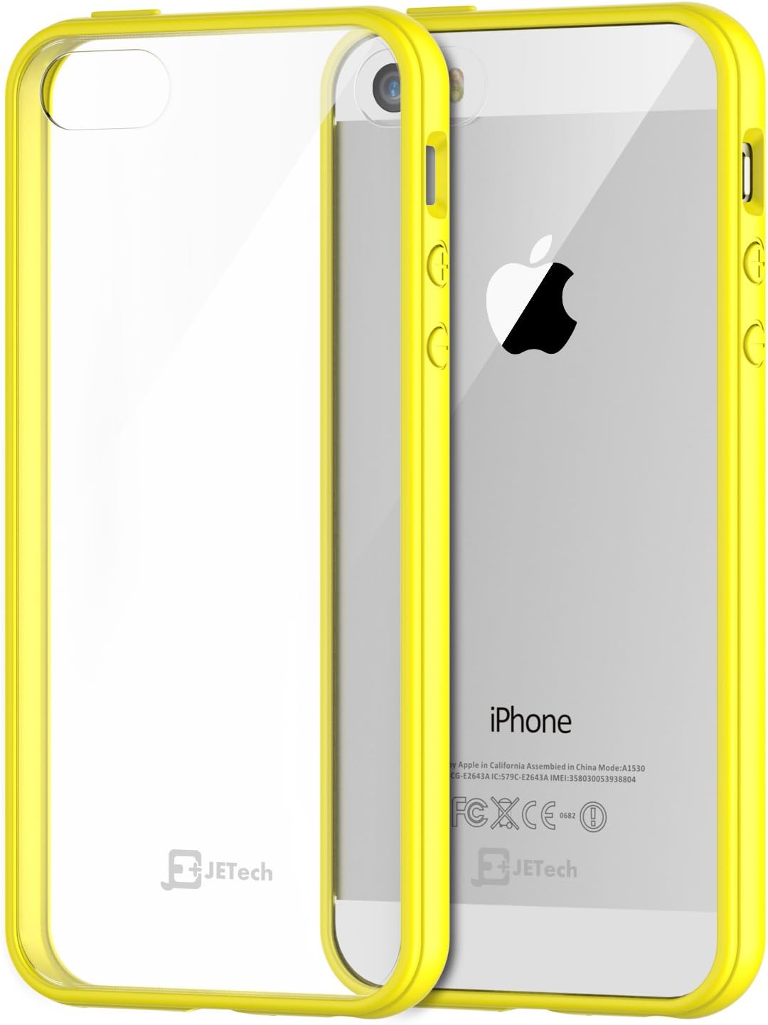 iPhone 5 Case, JETech Apple iPhone 5/5S Case Bumper Shock-Absorption Bumper and Anti-Scratch Clear Back for iPhone 5/5S (Yellow)