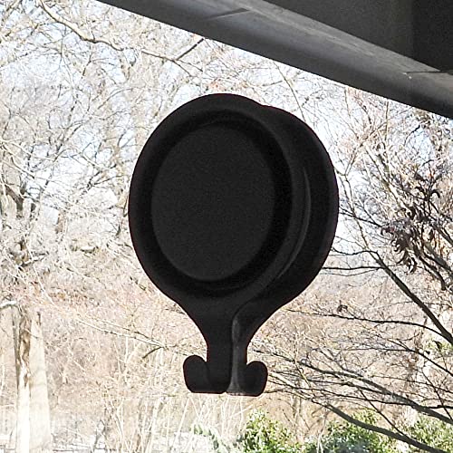 Haute Decor Attract Pinch-Free Magnetic Wreath Hanger (Matte Black) - Set of 2 Magnets - for use on 1 Single-Pane Glass Door/Window or 2 Metal Doors/Surfaces