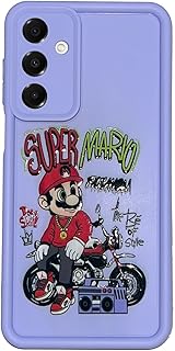 جراب حماية مطبوع ثلاثي الأبعاد ممتص للصدمات من السيليكون الناعم والبولي يوريثين الحراري مع حماية للكاميرا وغطاء مضاد للصدمات لموبايل سامسونج جالاكسي A16 - (لون لافندر)