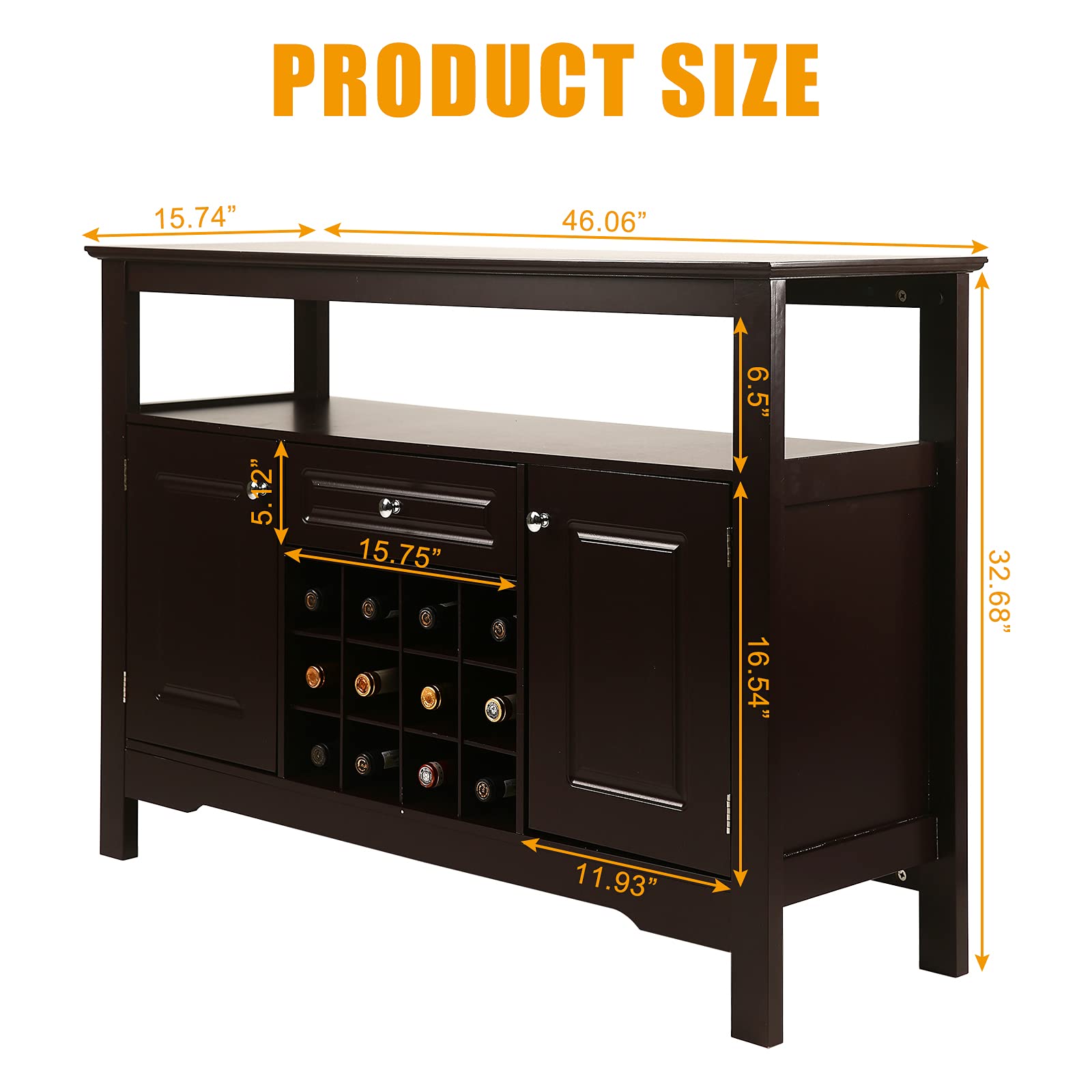 Apepro Sideboard Wine Buffet Kitchen Buffet Bar with