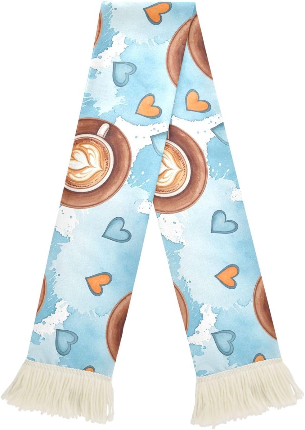 CHIFIGNO Coffee Brown Sports Fan Scarf with Fringe, Soft Polyester Sweat Towel Wrap for Soccer Cheering, Quick Dry