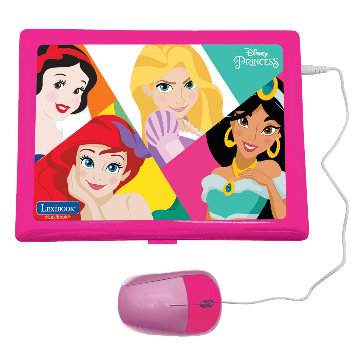Lexibook, Disney Princess, Laptop Educativo Bilingue con 164 attività (Inglese/Italiano)
