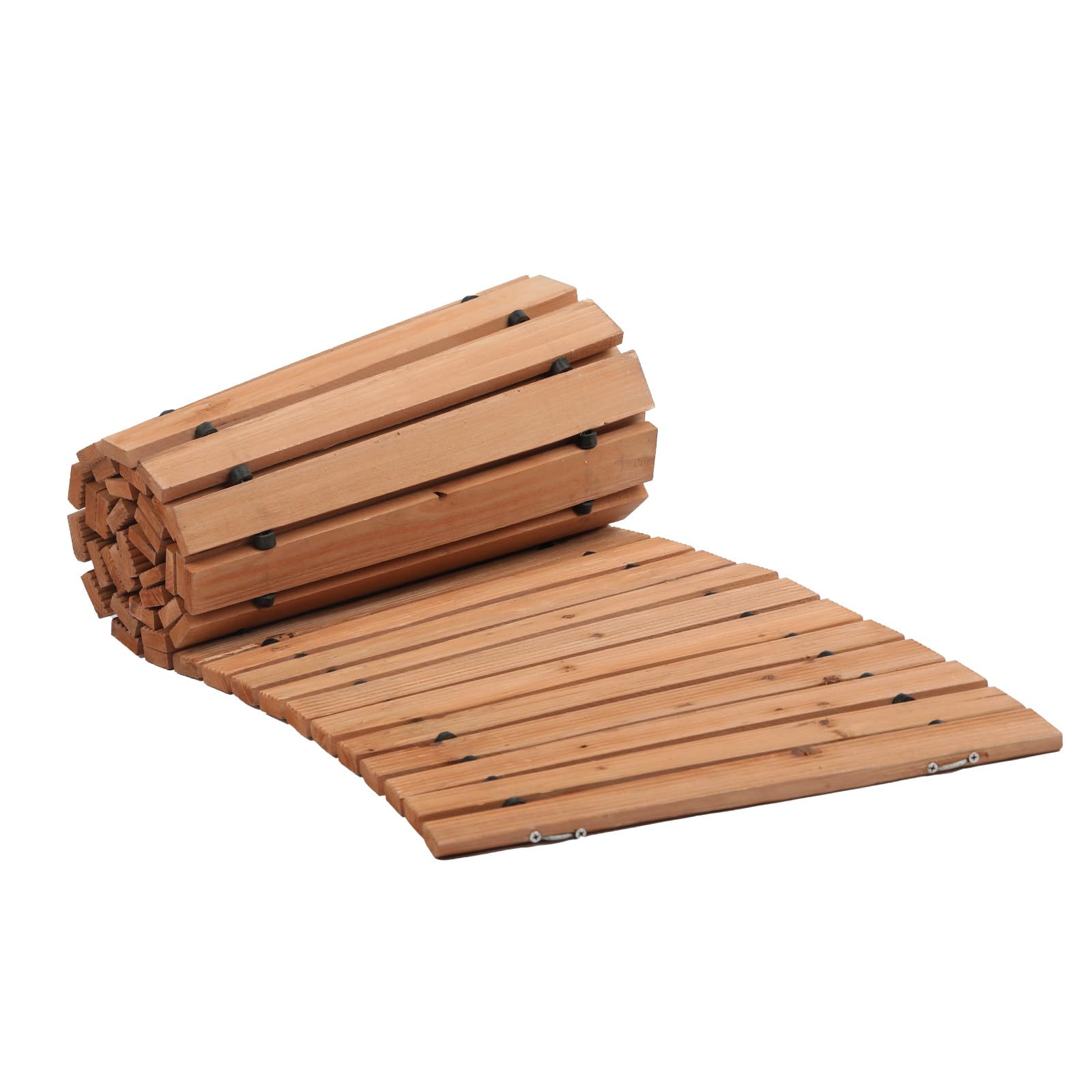 VEVOR Chemin de Jardin en Bois, 253x43 cm, Allée de Jardin Incurvée Déroulante Antidérapante Décorative en Cèdre avec Connexion par Câble Métallique, pour Fêtes, Mariages, Cour, Terrasse, Extérieur