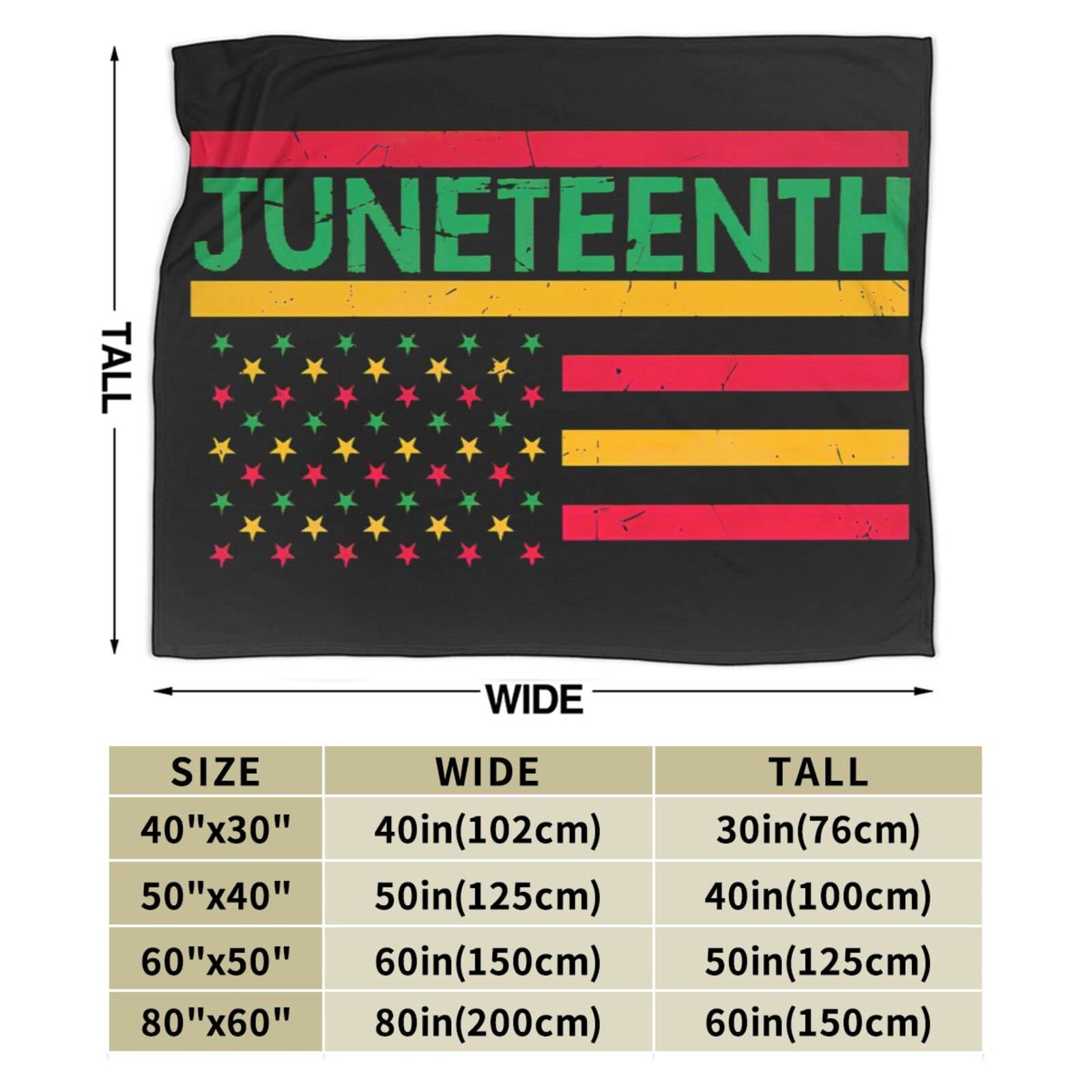 Juneteenth is My Independence Day 1865 19. Juni Flanelldecke, ultraweiche Micro-Fleece-Überwurfdecken, warme Klimaanlage, leichte Bettwäsche für Sofa, Couch, Stuhl, die ganze Saison über