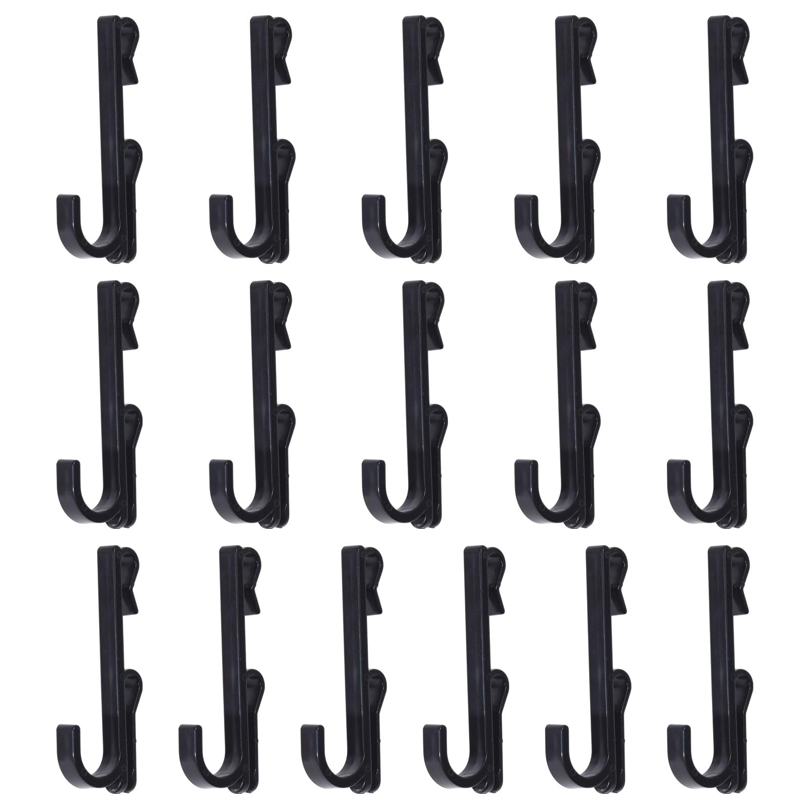 CONCHLERY 16 Pcs Grid Hooks Hanger Gridwall Hooks Grid Wall Hook Panels Display Racks for Retail Store Mesh Sheet Home Stroage, 71x7x29.5mm, Black