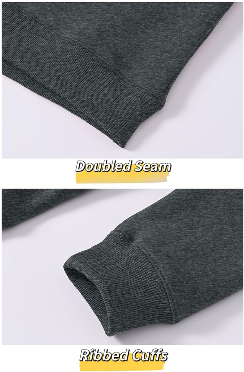 STICKON Men's Sherpa Lined Sweatshirts Heavyweight Warm Long Sleeve Crewneck Sweater Winter Fleece Pullover - Image 6