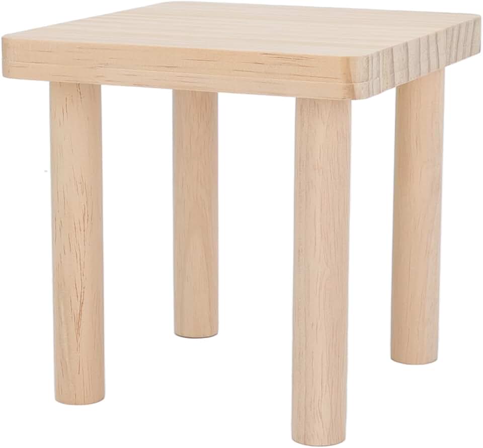 Zerodis Plataforma de Suporte para Hamster, Plataforma de Jogo de Hamster de Madeira Com Textura Natural, Ideal para Ratos Sírios e Macarrão, Tamanho 4,5x4,5x4,5in
