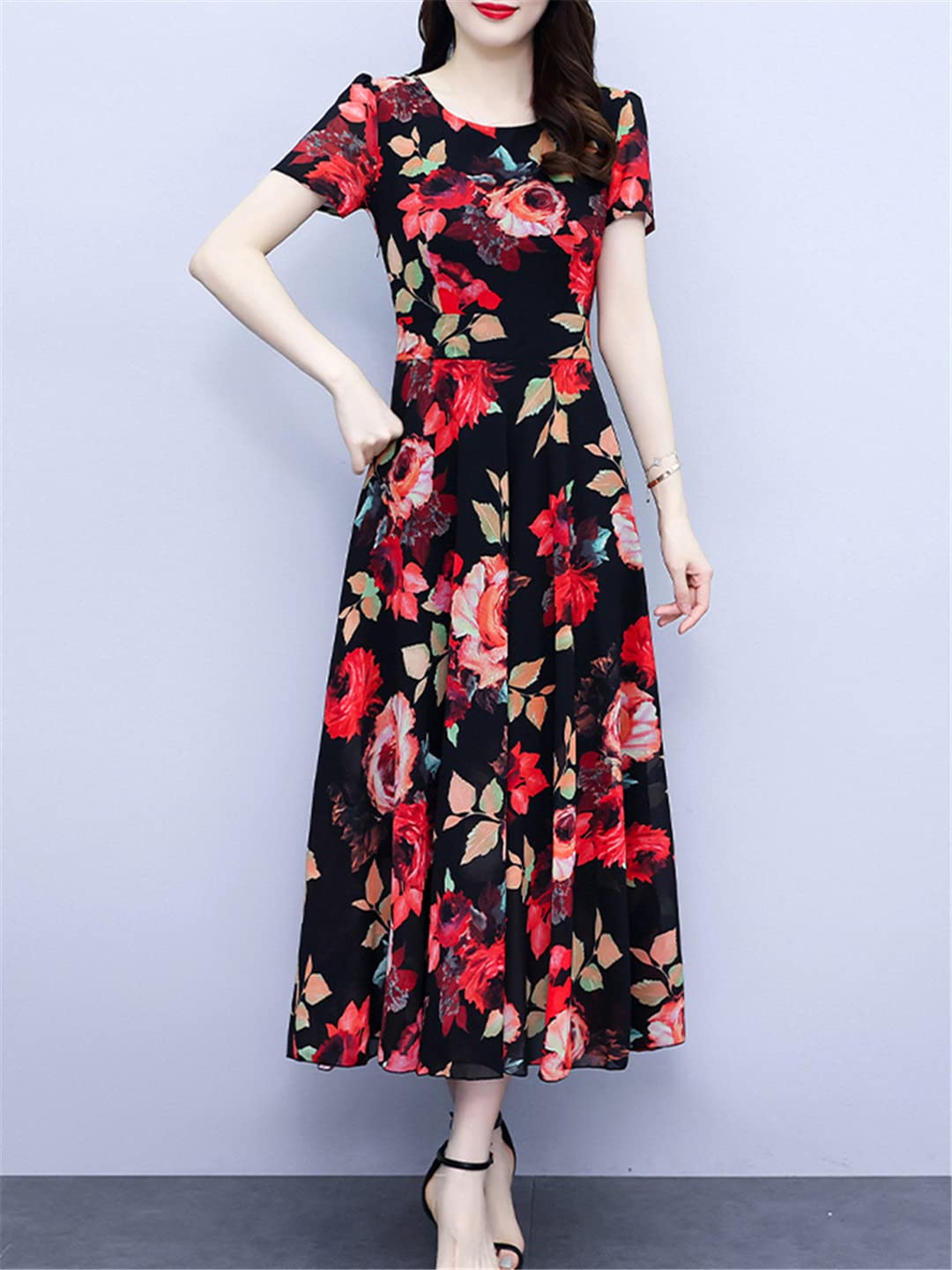 Eleganti abiti lunghi da sera alla moda vestiti estivi per le donne casual maxi abito da notte floreale abito da ballo