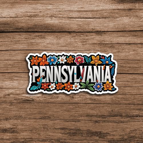 Image of Pennsylvania State Sticker 5 Inch Waterproof Vinyl Decal Durable USA State Graphic for Laptop Water Bottle Car Window Bumper Truck Travel Decoration