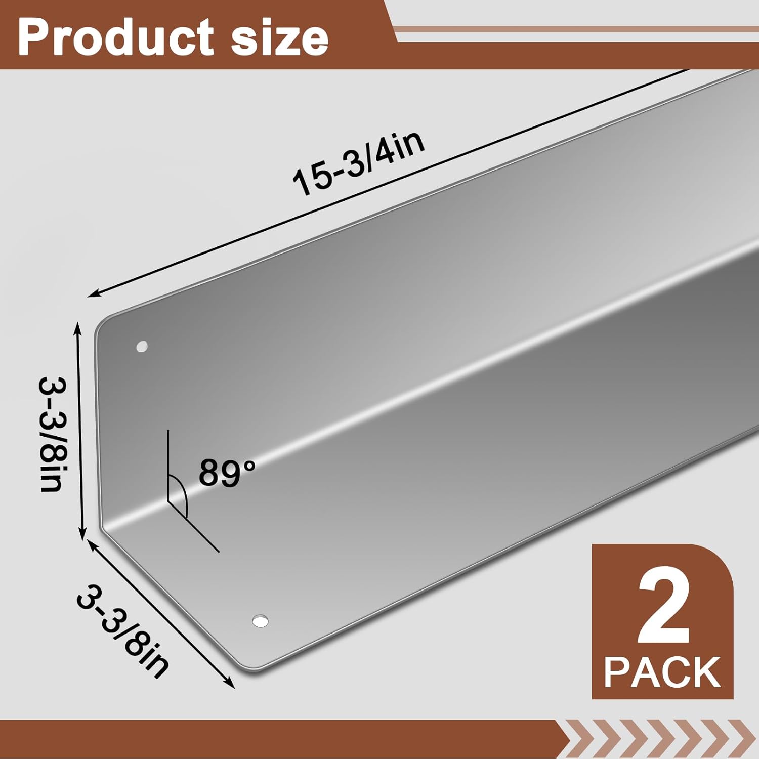 Moxweyeni 2 Pack Stainless Steel Corner Guards for Vinyl Siding 3 3/8'' x 3 3/8'' x 15 3/4'' Metal Siding Corner Guards Protector 89° Angle Weed Whacking Protection for Outside Exterior Wall Repair