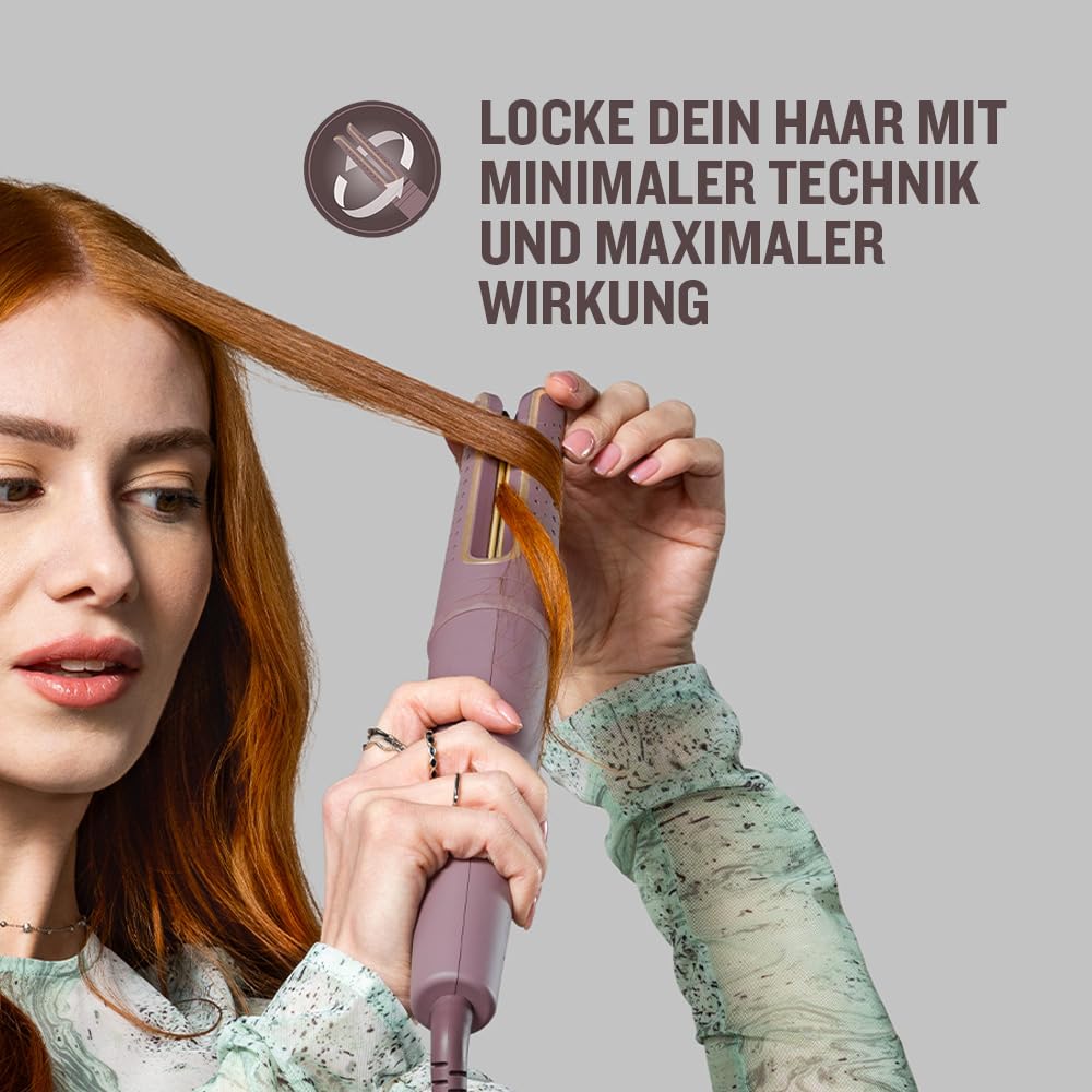 Remington AIRvive™ Lockenstab [rotierend] Ionic Air-Technologie für langanhaltende Locken (Ultra-Keramikstylingplatten mit Anti-Frizz-Mikrowirkstoffen, LED-Display 160-210°C für alle Haartypen) CI8930