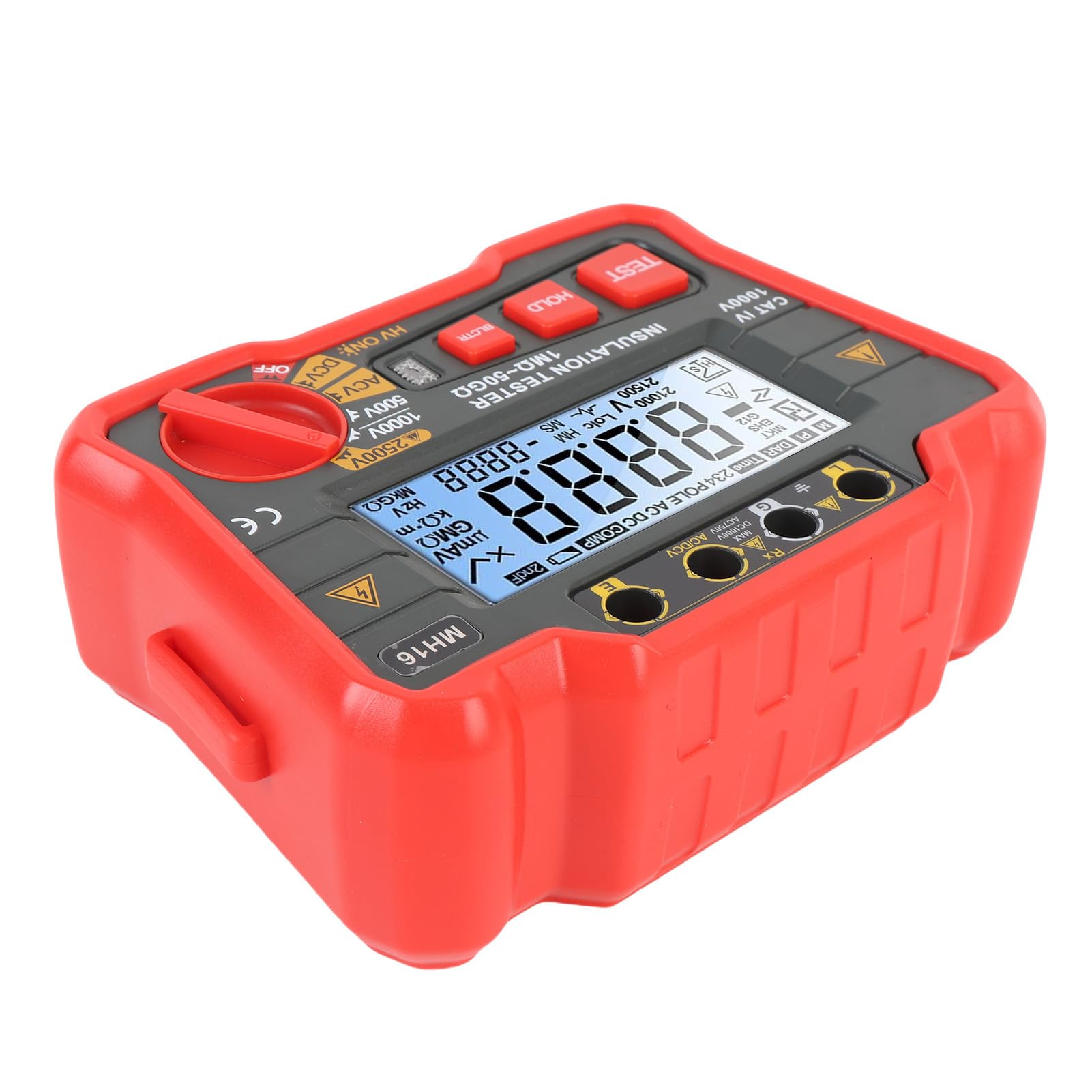 Tester Digitale per Resistore di Isolamento con Copertura Protettiva in Silicone per Test Elettrici